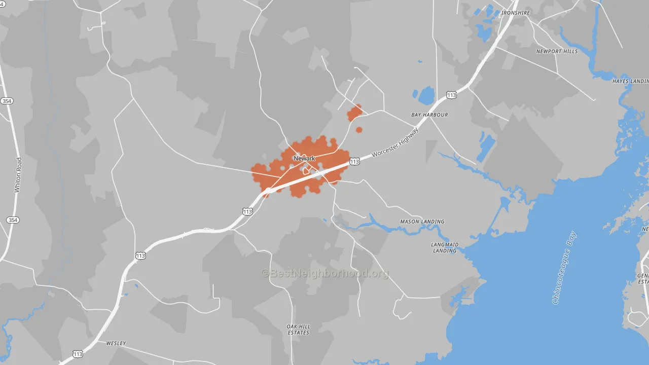 Bike Grade map of 21841, MD