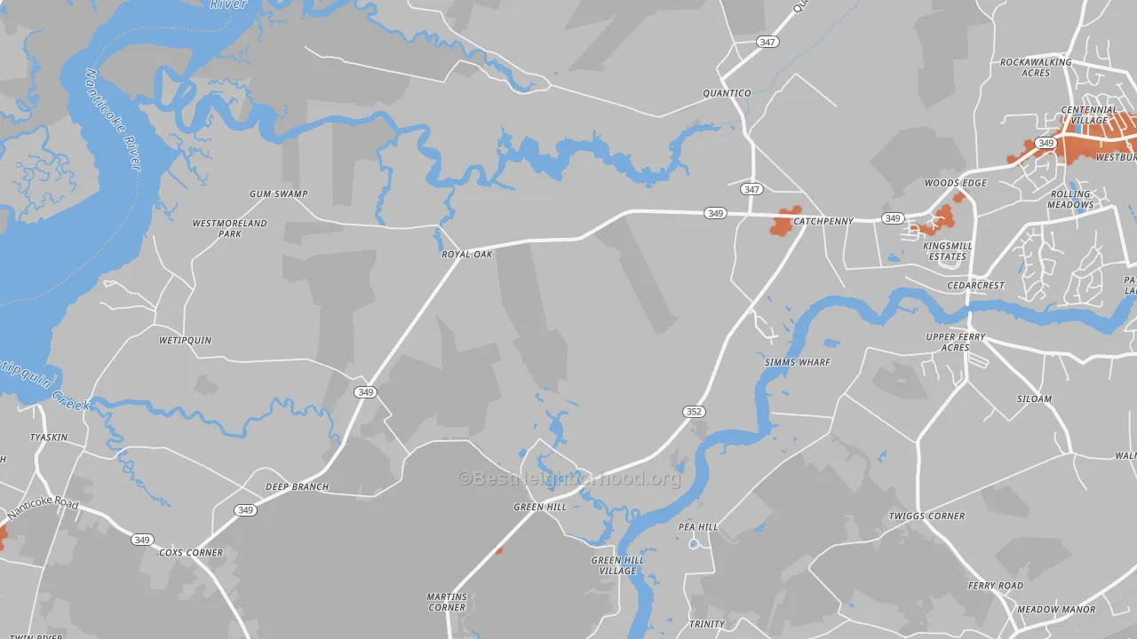 Bike Grade map of 21856, MD