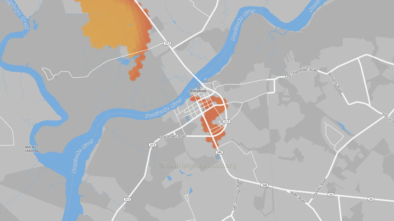 Bike Grade map of 21861, MD