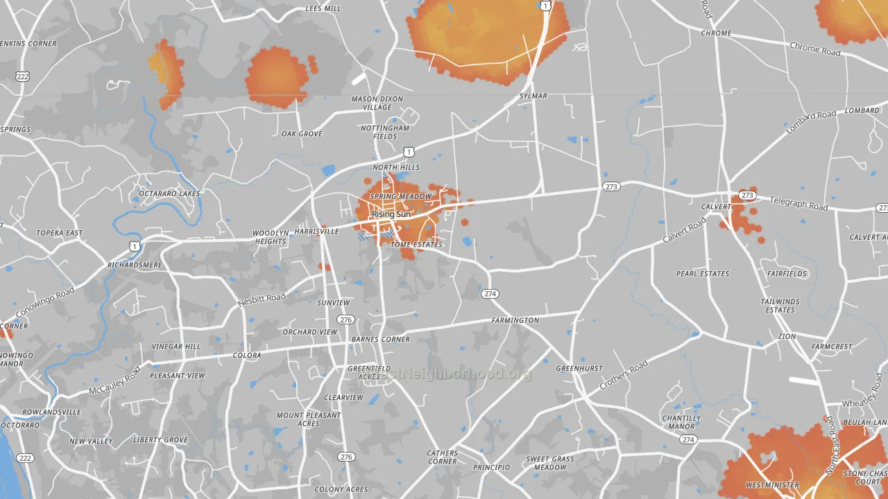 Bike Grade map of 21911, MD