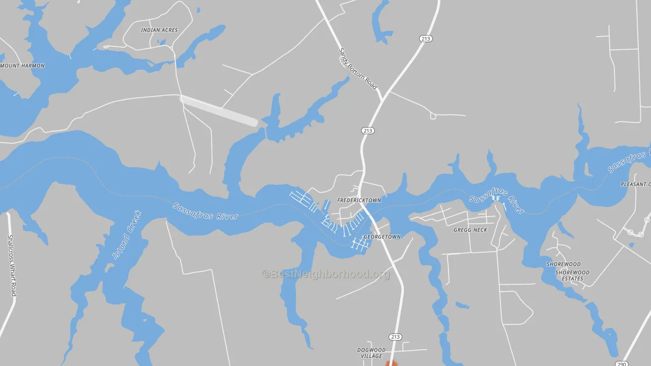 Bike Grade map of 21930, MD