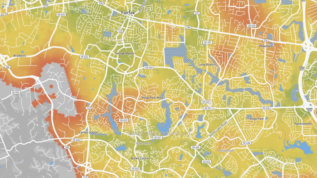 Bike Grade map of 22032, VA