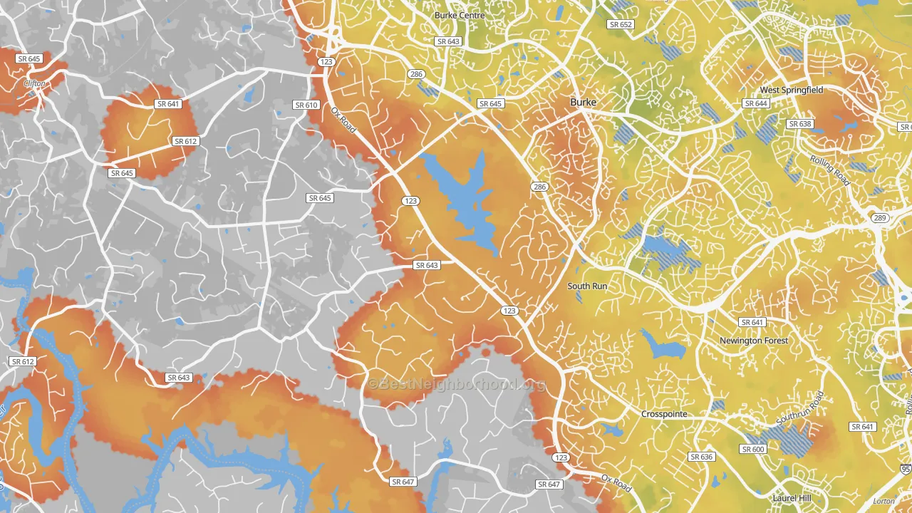 Bike Grade map of 22039, VA