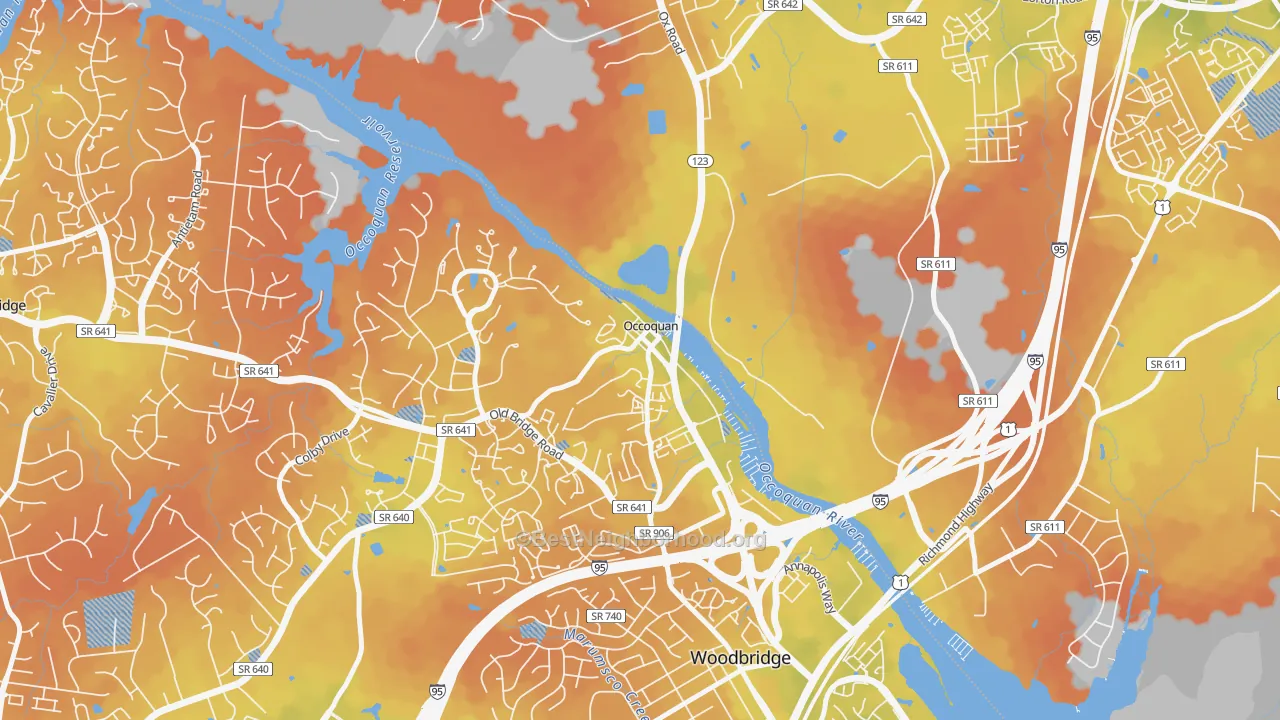 Bike Grade map of 22125, VA