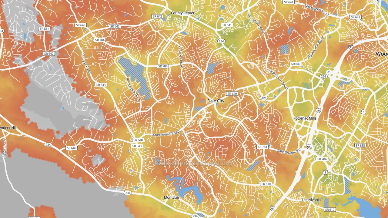 Bike Grade map of 22193, VA