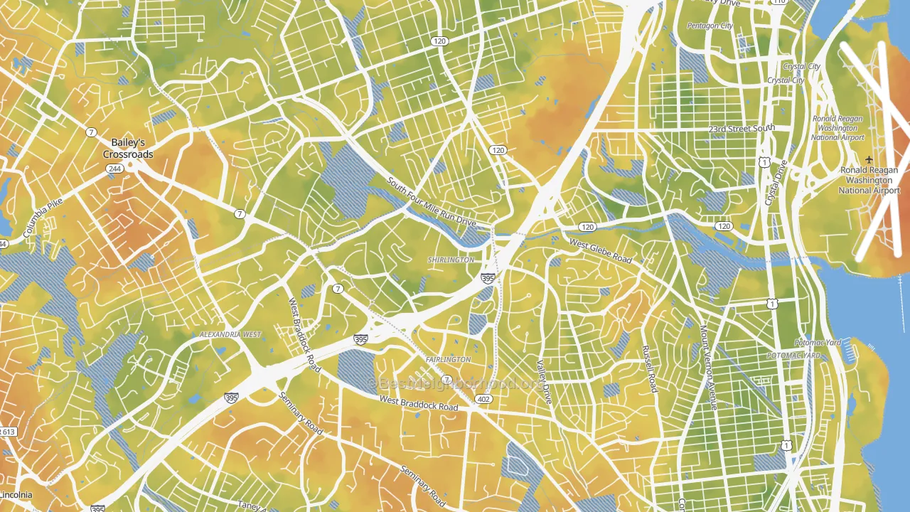 Bike Grade map of 22206, VA