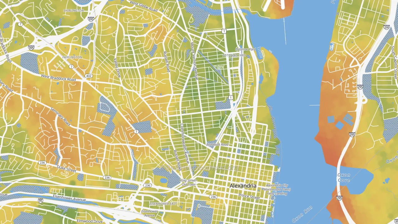 Bike Grade map of 22301, VA