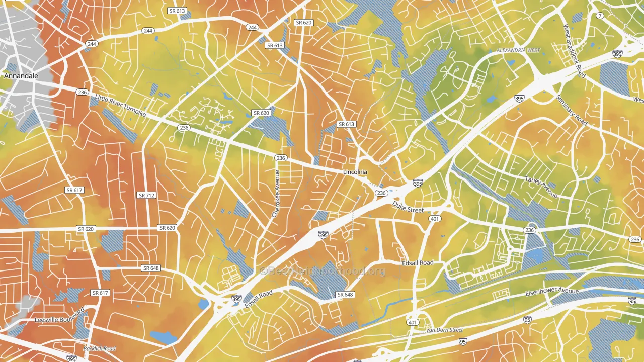 Bike Grade map of 22312, VA
