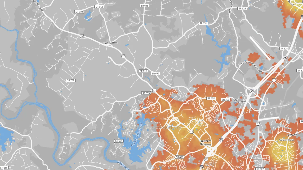Bike Grade map of 22406, VA