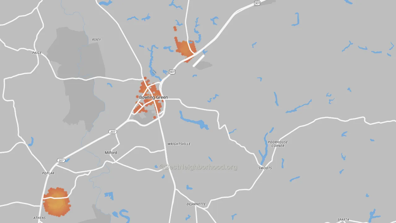 Bike Grade map of 22427, VA