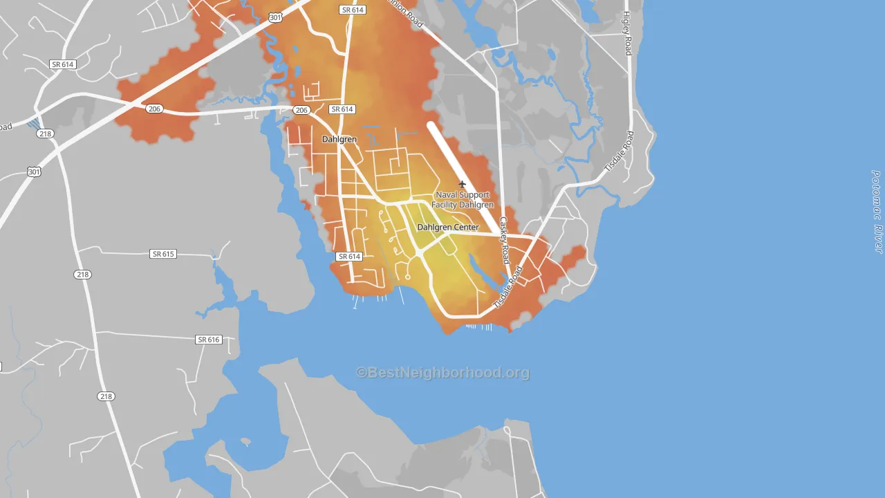 Bike Grade map of 22448, VA