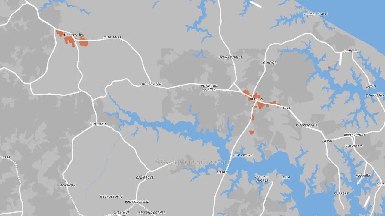 Bike Grade map of 22473, VA