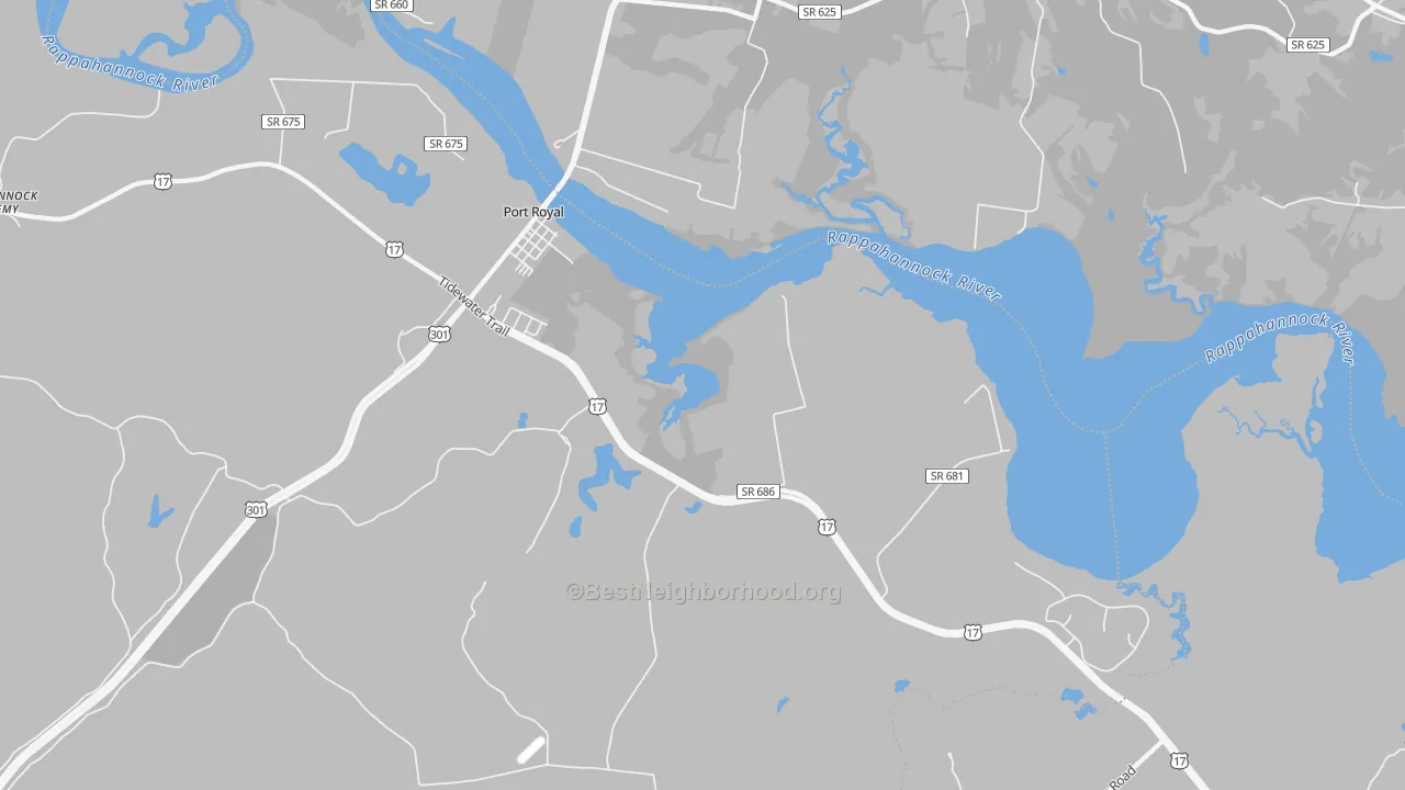 Bike Grade map of 22535, VA