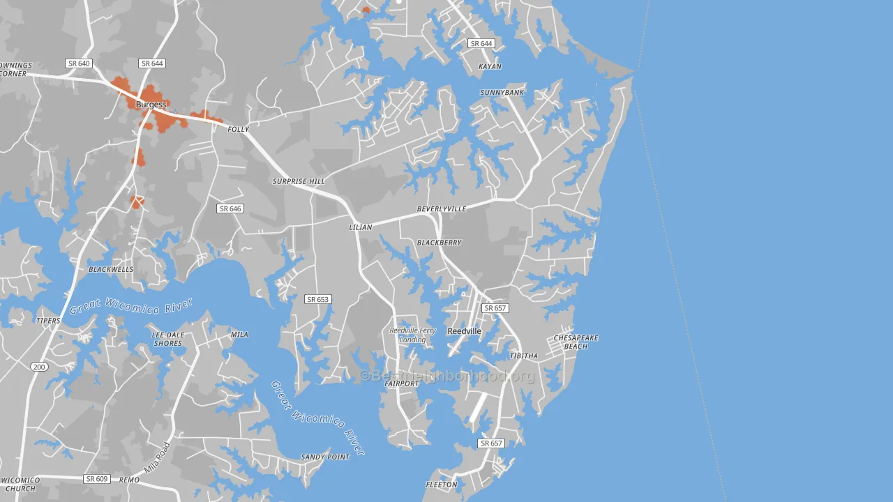 Bike Grade map of 22539, VA