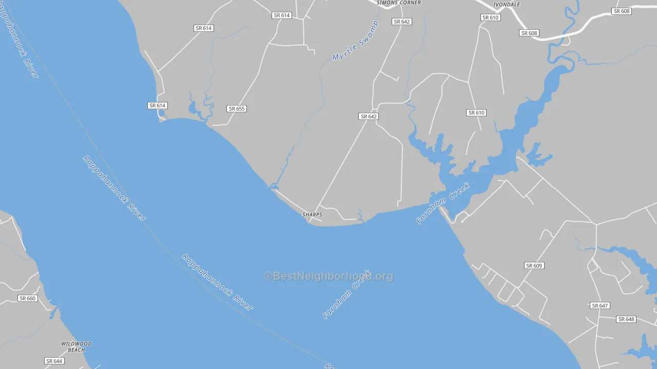 Bike Grade map of 22548, VA