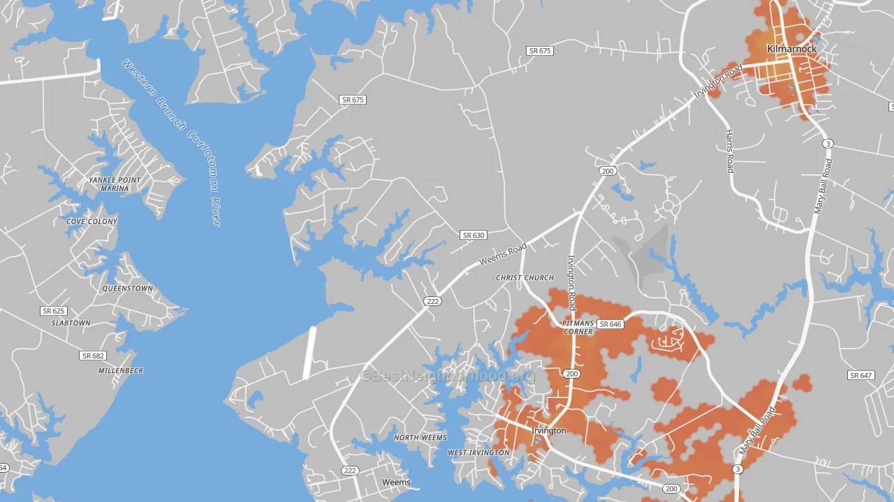 Bike Grade map of 22576, VA