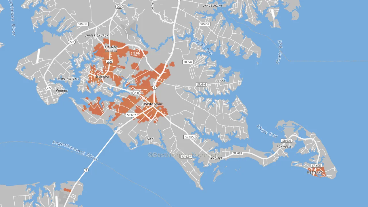 Bike Grade map of 22578, VA