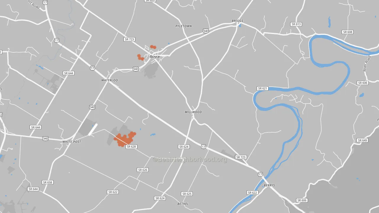 Bike Grade map of 22620, VA