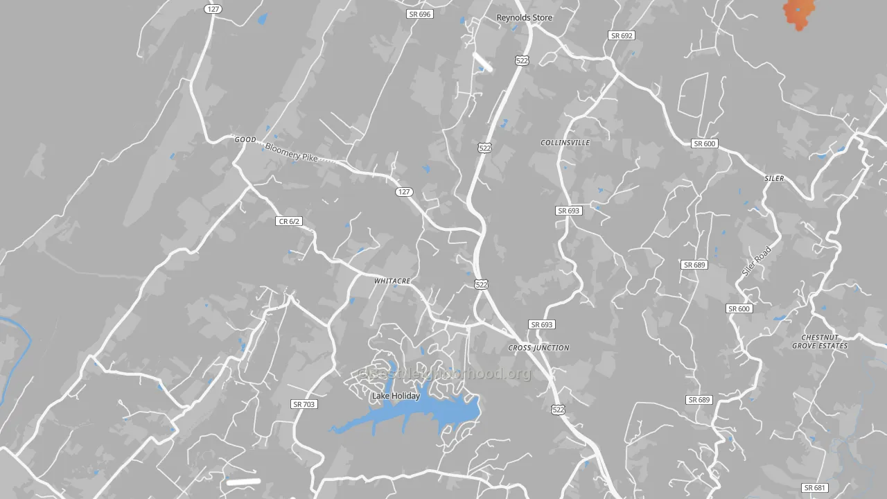 Bike Grade map of 22625, VA