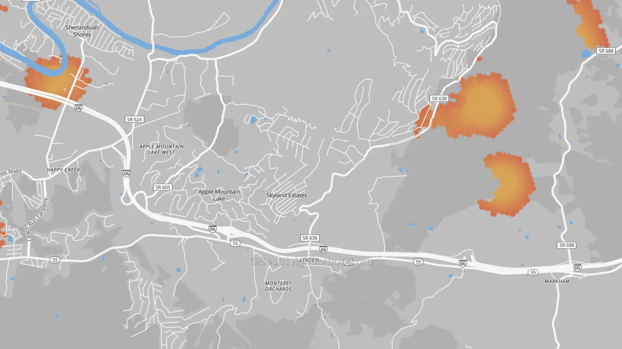 Bike Grade map of 22642, VA