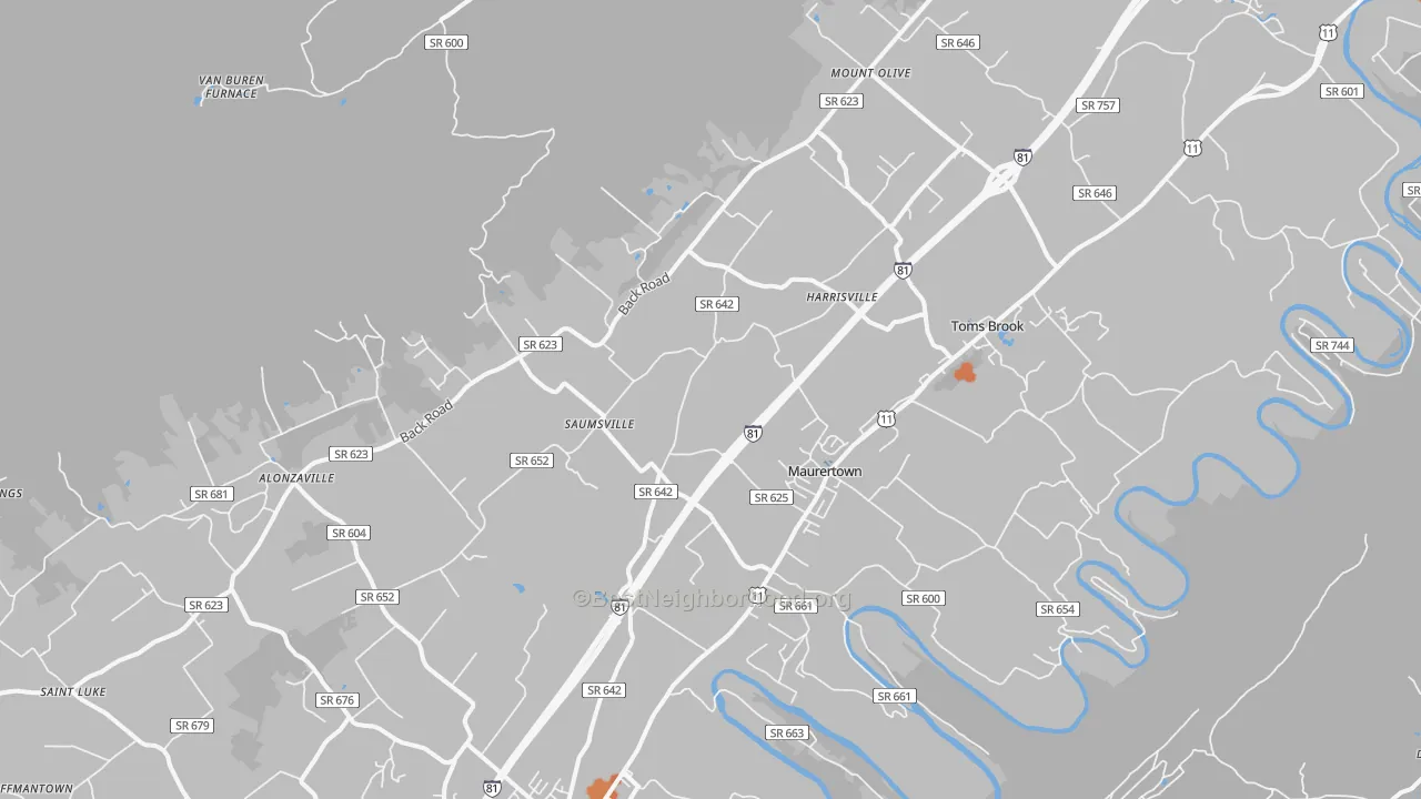 Bike Grade map of 22644, VA