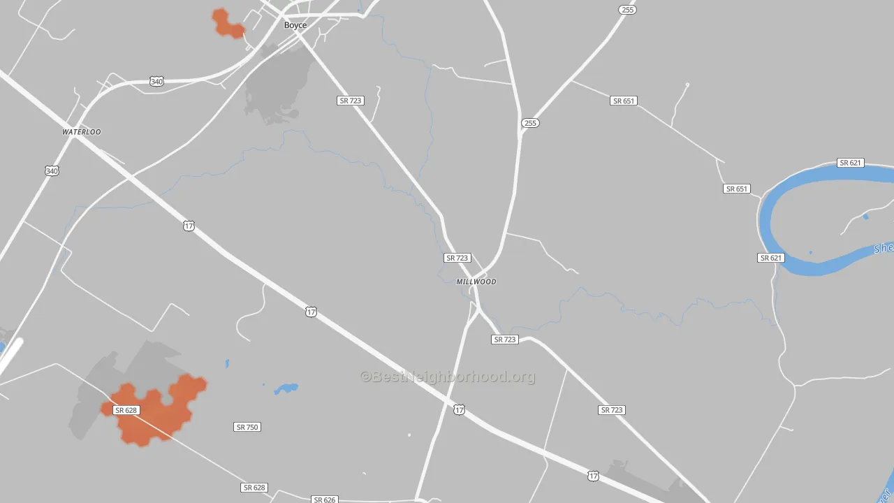 Bike Grade map of 22646, VA