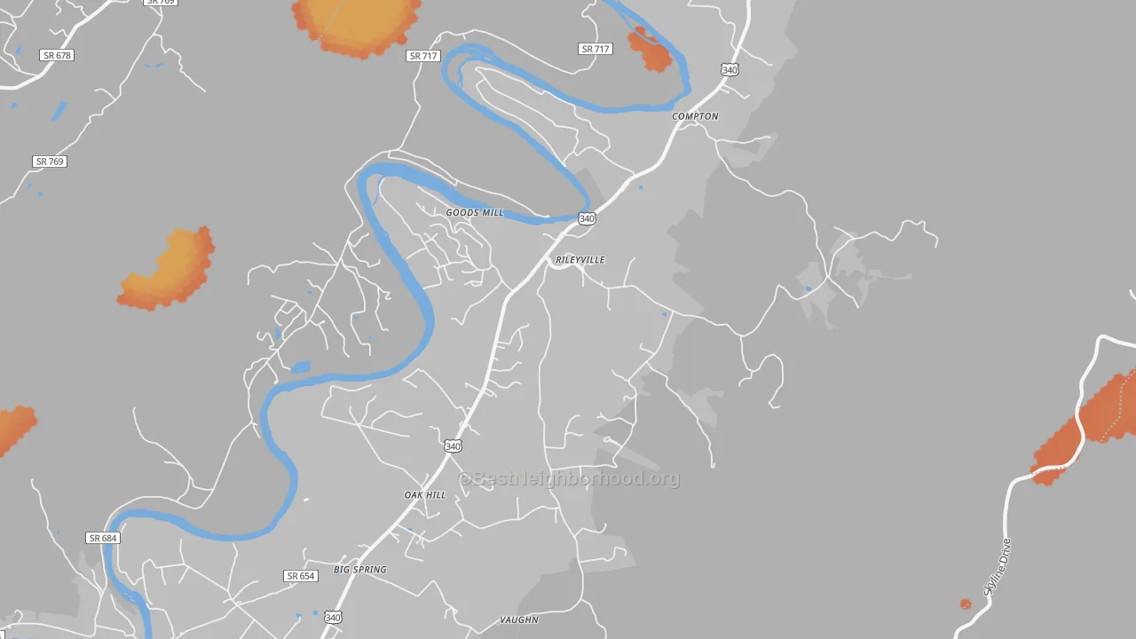 Bike Grade map of 22650, VA