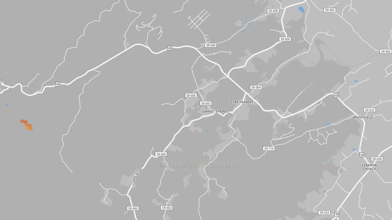 Bike Grade map of 22654, VA