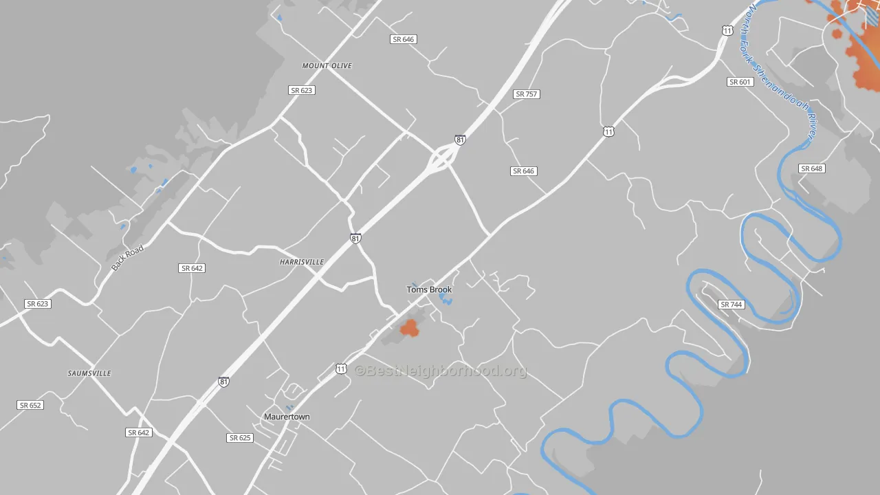 Bike Grade map of 22660, VA