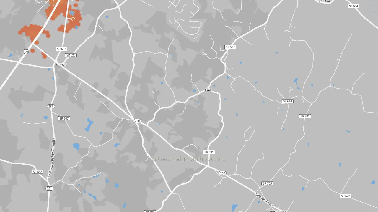 Bike Grade map of 22709, VA