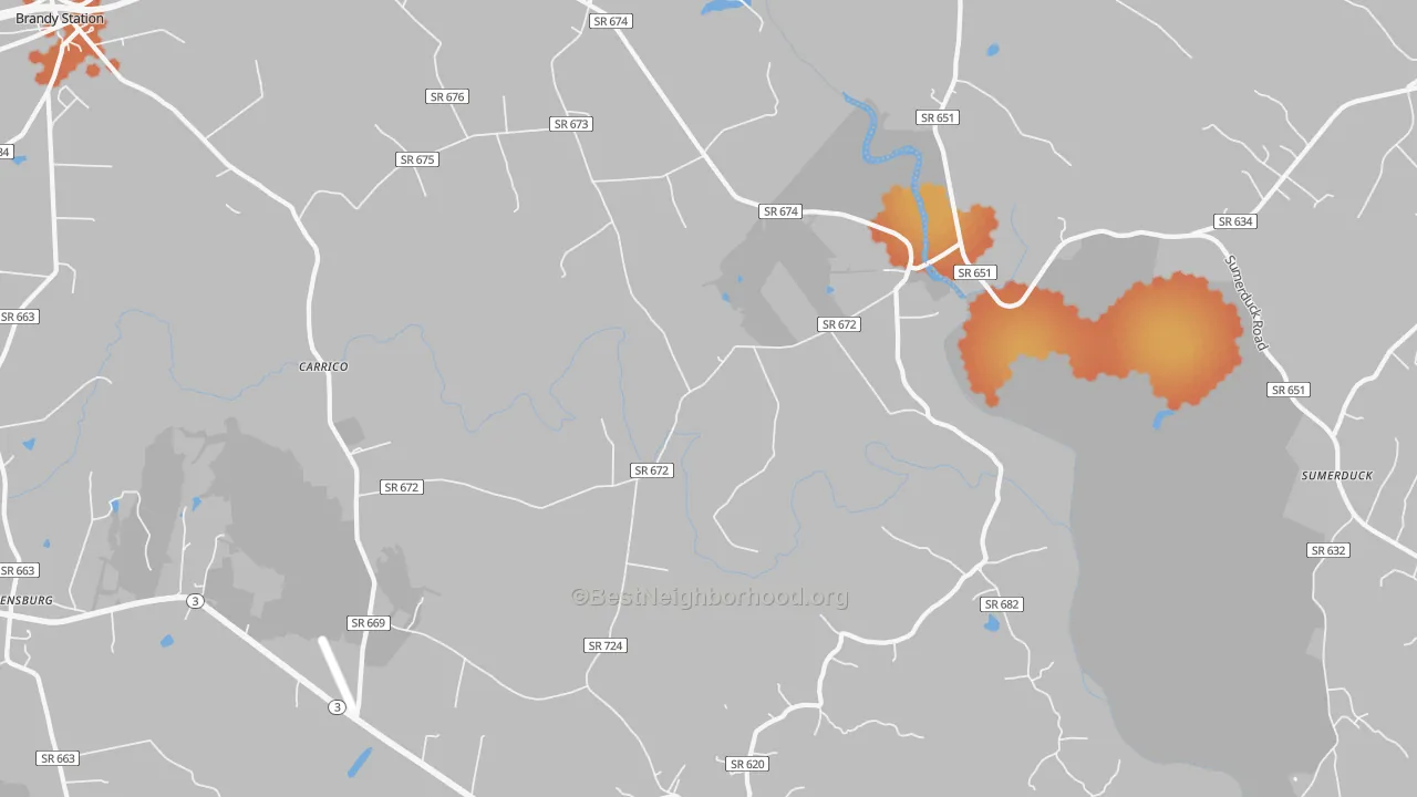 Bike Grade map of 22718, VA