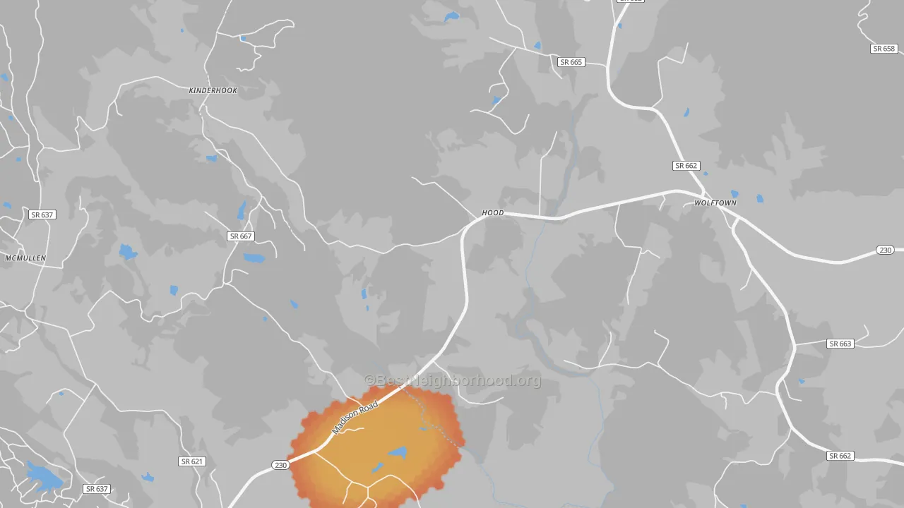 Bike Grade map of 22723, VA