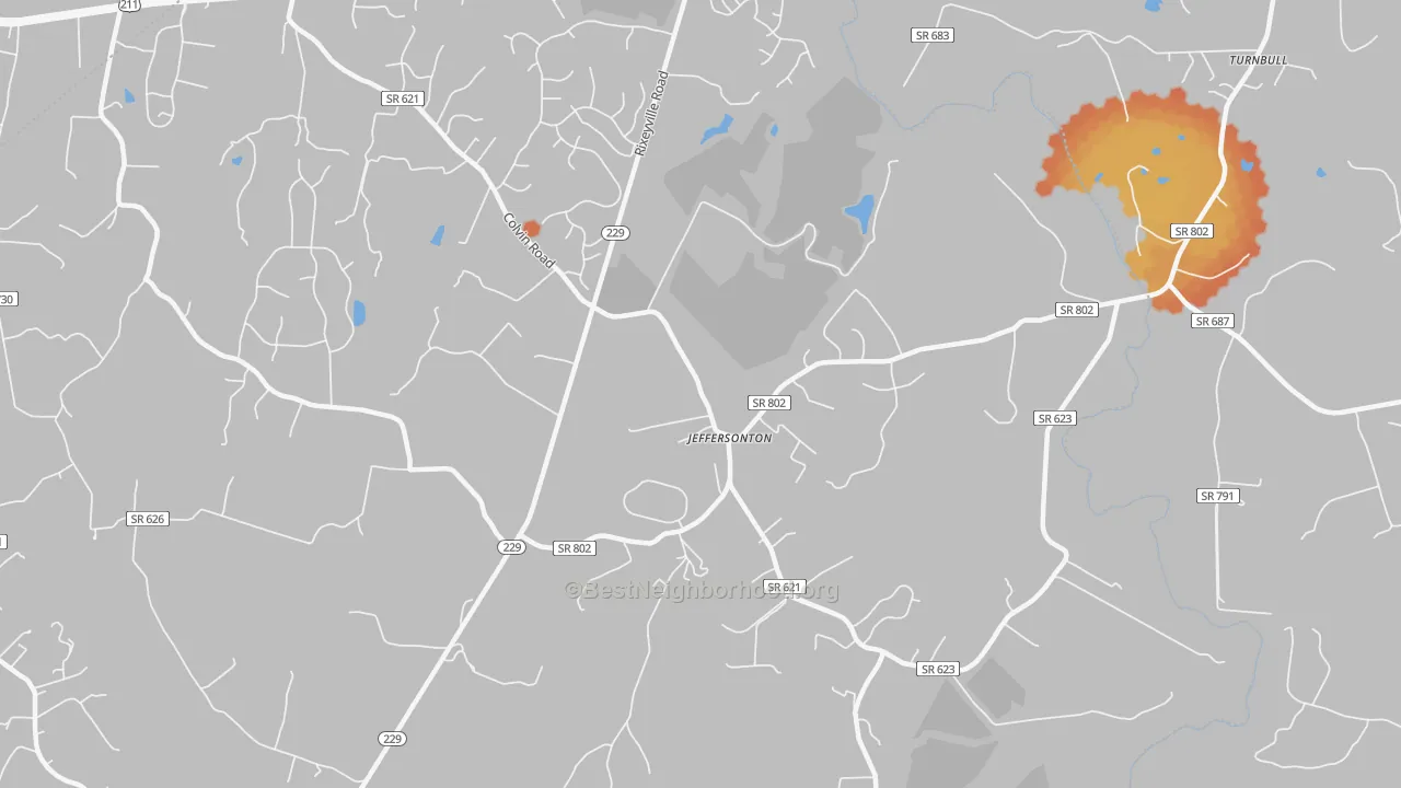 Bike Grade map of 22724, VA
