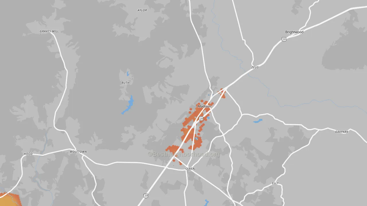 Bike Grade map of 22727, VA
