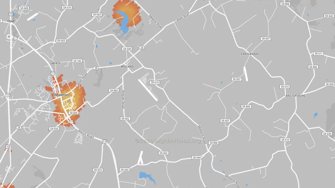 Bike Grade map of 22728, VA