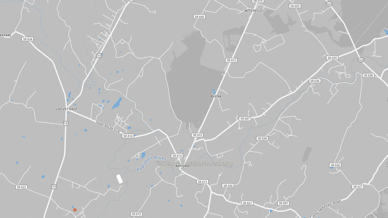 Bike Grade map of 22733, VA