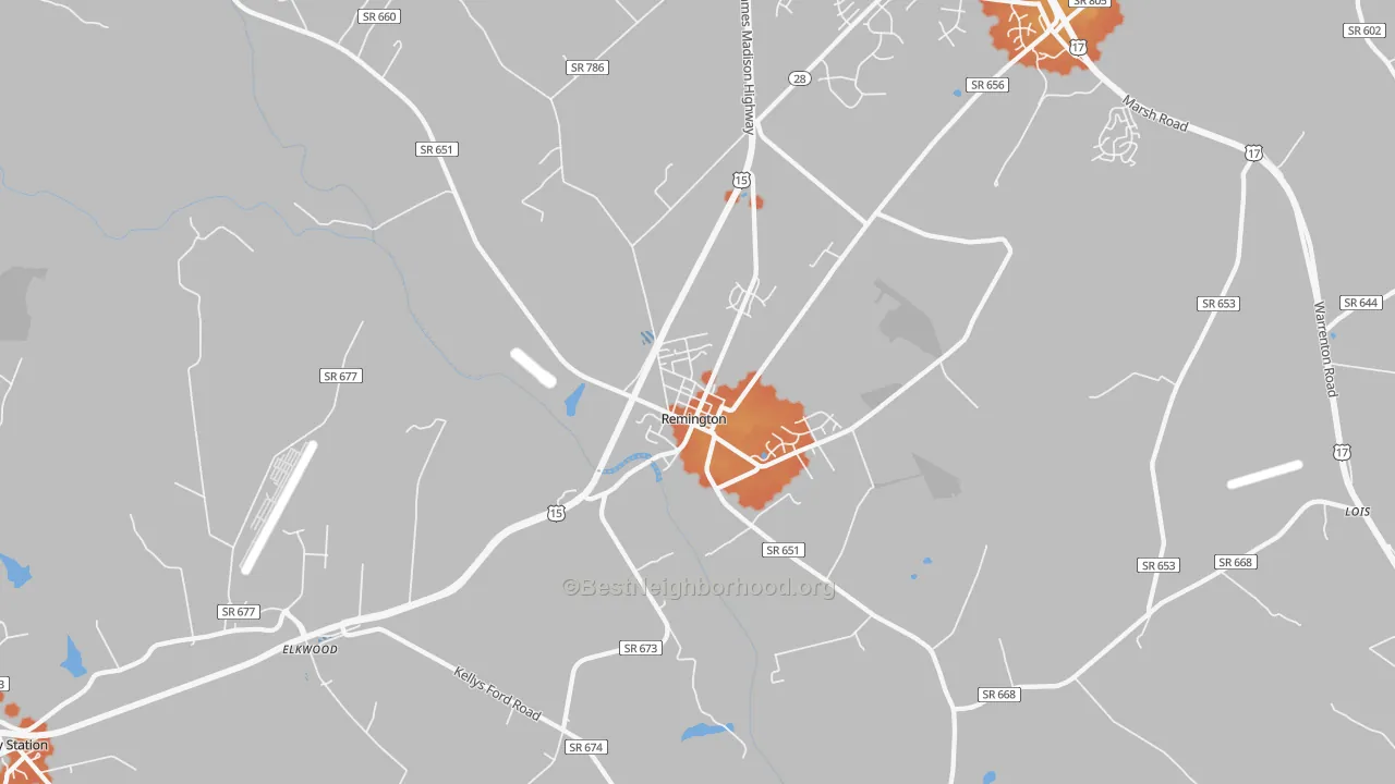 Bike Grade map of 22734, VA