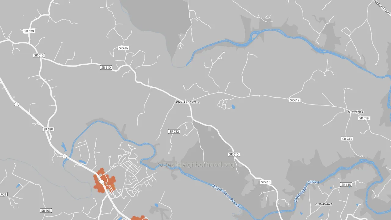 Bike Grade map of 22736, VA