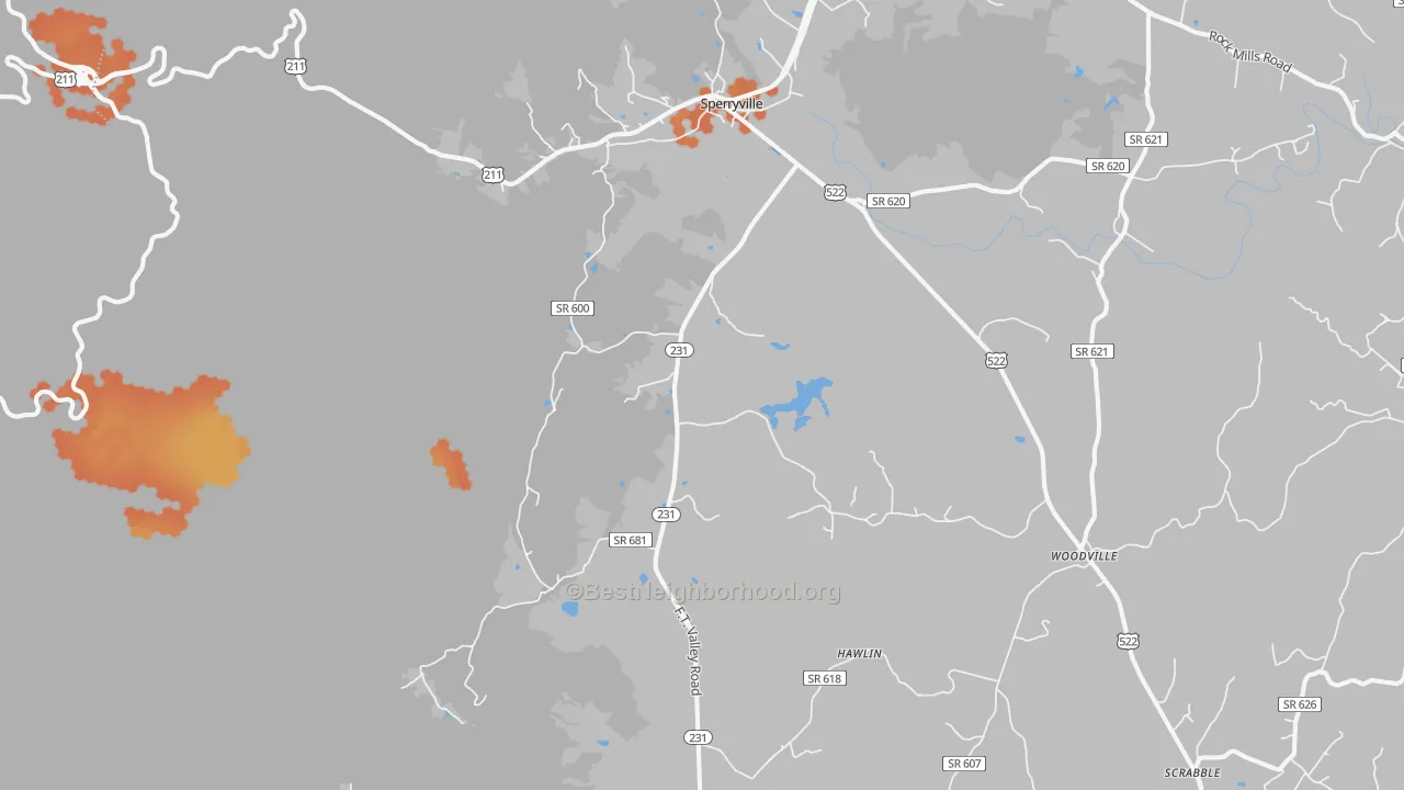 Bike Grade map of 22740, VA