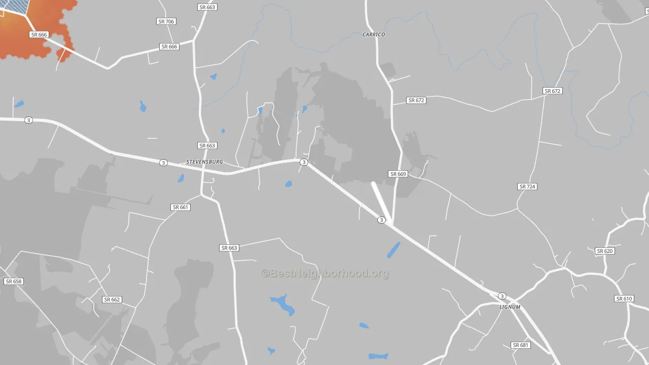 Bike Grade map of 22741, VA
