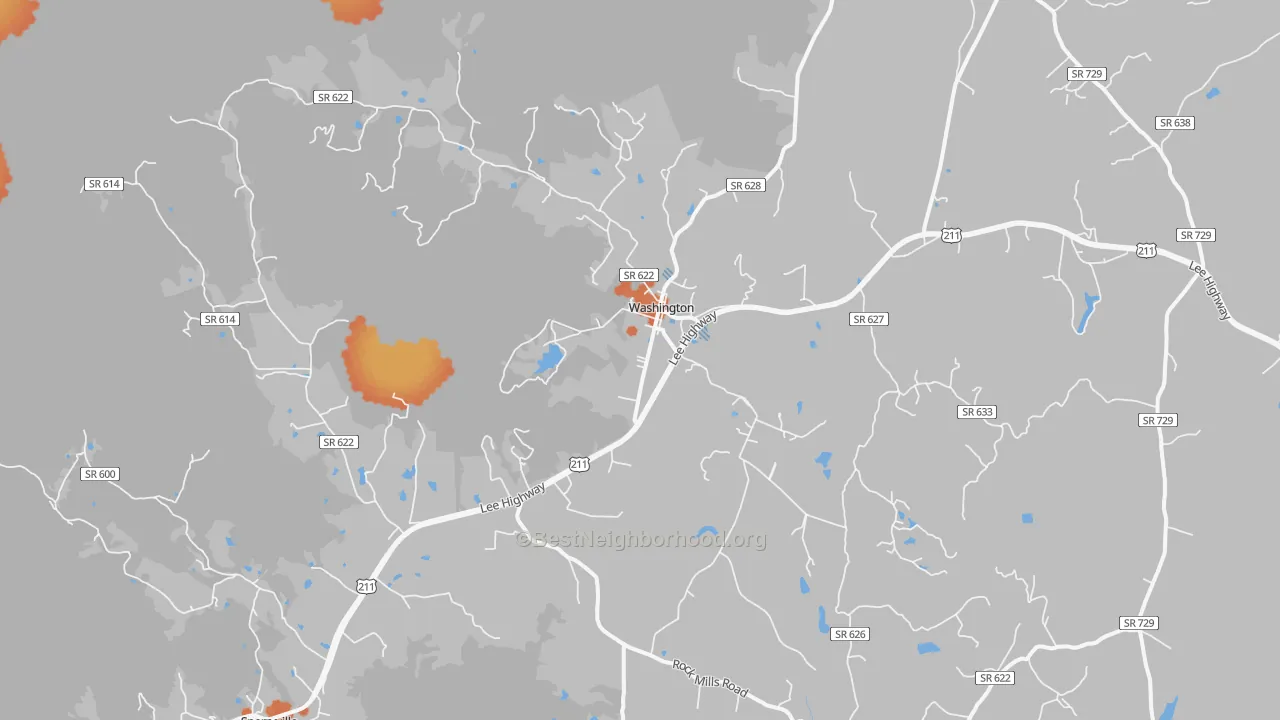Bike Grade map of 22747, VA