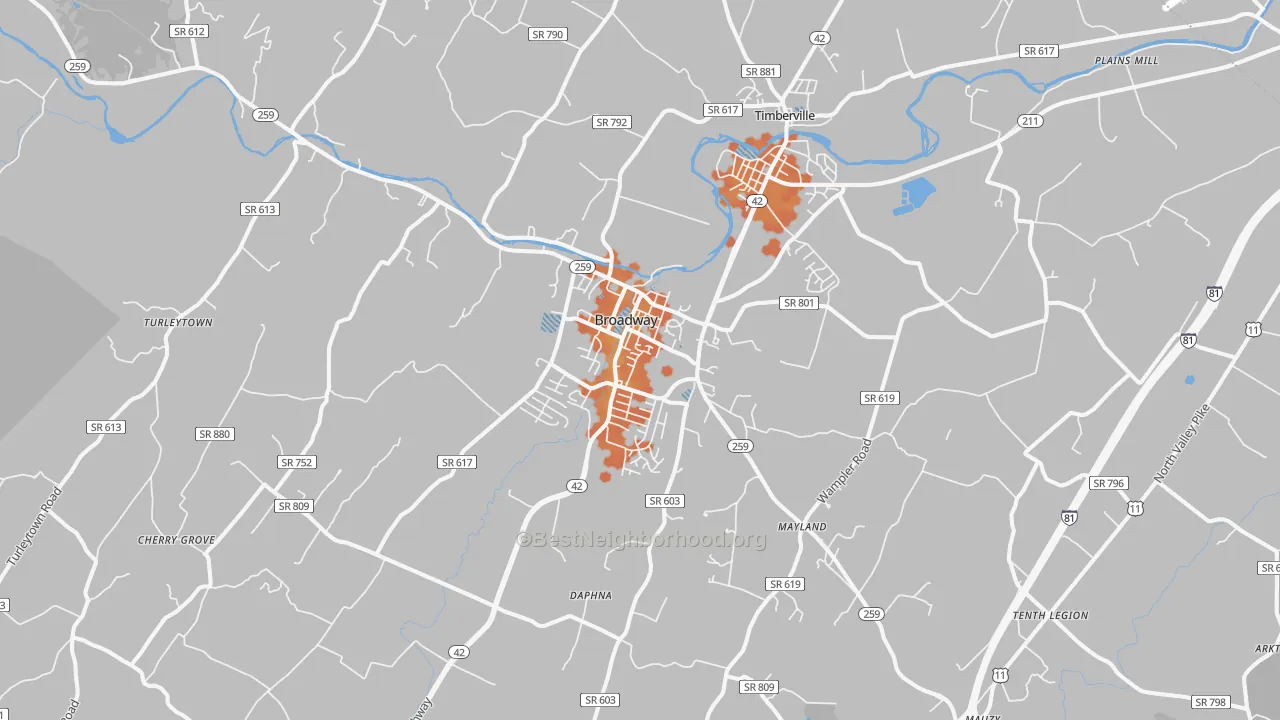Bike Grade map of 22815, VA