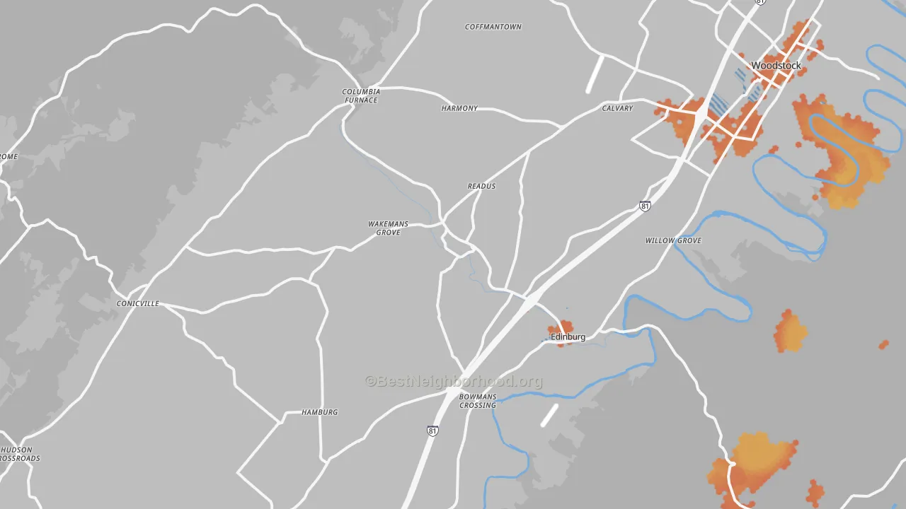 Bike Grade map of 22824, VA