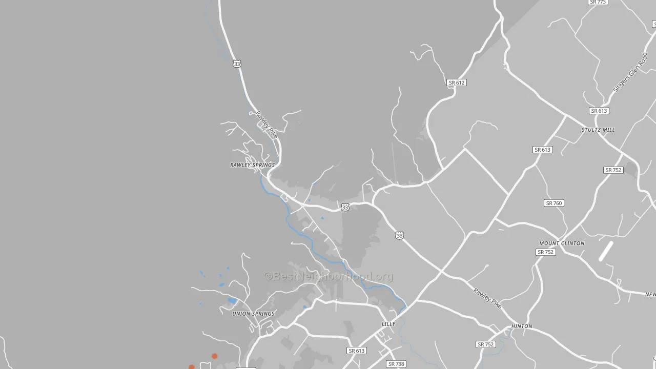 Bike Grade map of 22831, VA