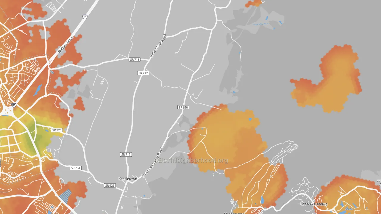 Bike Grade map of 22832, VA