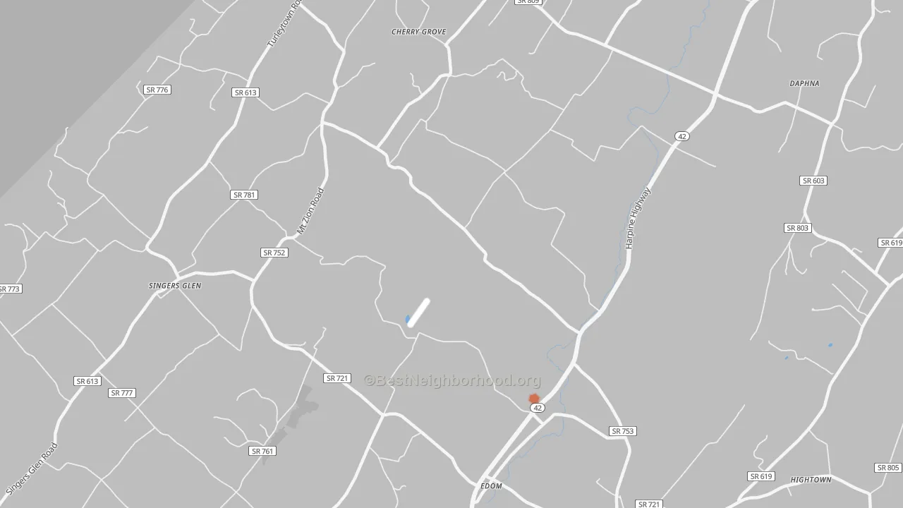 Bike Grade map of 22834, VA