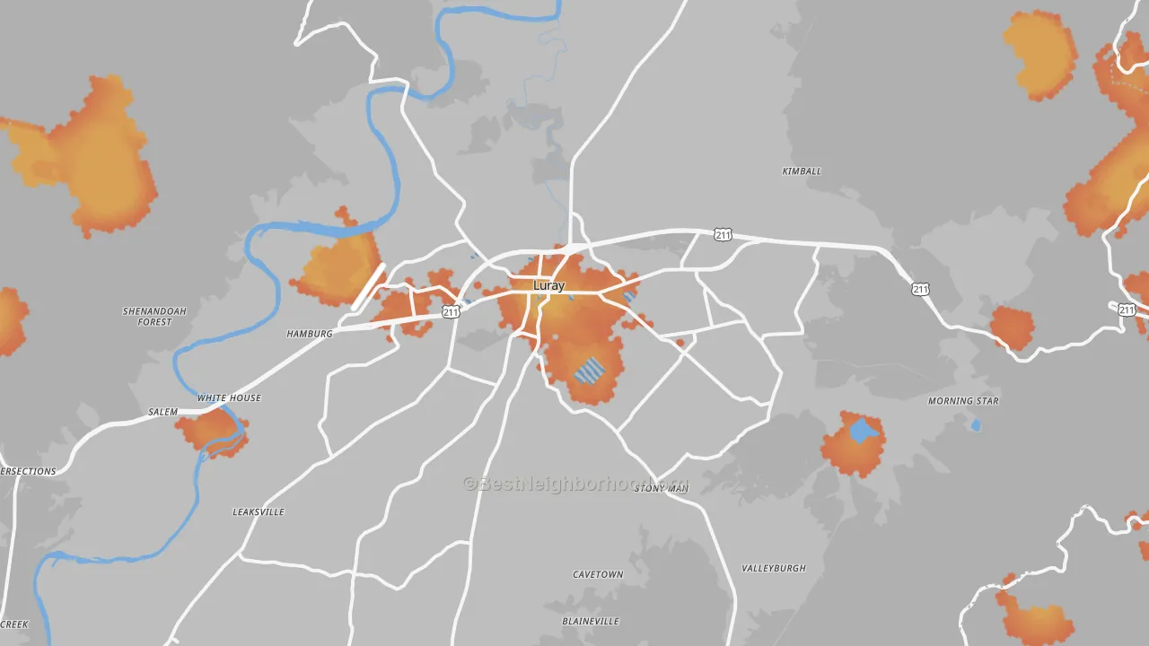 Bike Grade map of 22835, VA