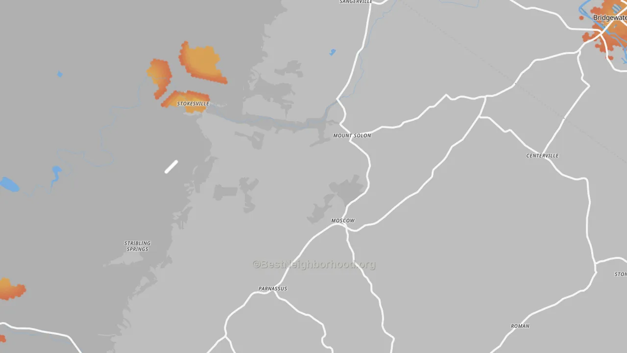 Bike Grade map of 22843, VA
