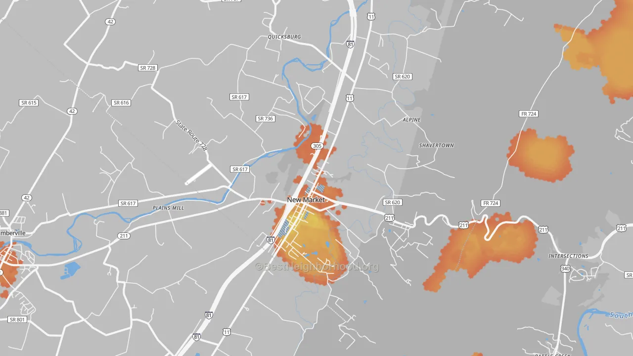 Bike Grade map of 22844, VA