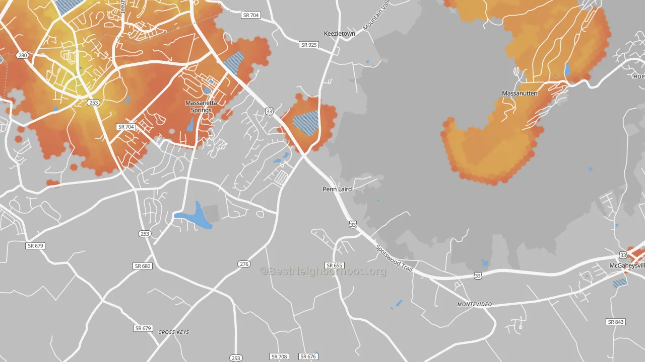 Bike Grade map of 22846, VA